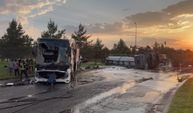 35 kişi yaralandı: Yolcu otobüsü ile tanker kavşakta çarpıştı