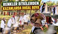 Bitkiler kaynatıldı, yün iplikler doğal renklerine kavuştu