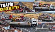 Zift yüklü tanker devrildi: Diyarbakır-Şanlıurfa yolu ulaşıma kapandı