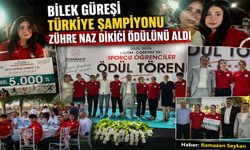 Bilek Güreşi Türkiye Şampiyonu Zühre Naz Dikici ödülünü aldı