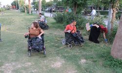 Cizre'de engelli bireylerden temizlik çalışması