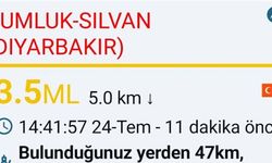 Diyarbakır'da 3.5 Şiddetinde Deprem!  Merkez Üssü Silvan
