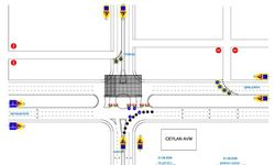 Yenihal kavşağı geçici olarak trafiğe kapandı
