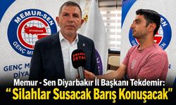 Memur Sen Diyarbakır İl Başkanı Tekdemir:"Silahlar Susacak Barış Konuşacak"