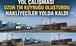 Yol Çalışması Uzun Tır Kuyruğu Oluşturdu Nakliyeciler Yolda Kaldı