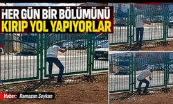 Her gün bir bölümünü kırıp yol yapıyorlar