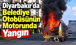 Diyarbakır’da Belediye Otobüsünün Motorunda Yangın