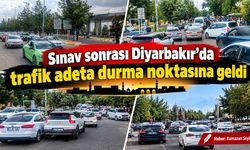 Sınav sonrası Diyarbakır’da trafik adeta durma noktasına geldi