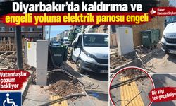 Diyarbakır’da kaldırıma ve engelli yoluna elektrik panosu engeli
