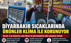 Diyarbakır Sıcaklarında Esnaf Ürünlerini Klima ve Pervanelerle Koruyor