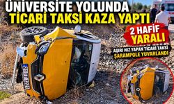 Üniversite Yolunda Ticari Taksi Kaza Yaptı: 2 Hafif Yaralı