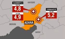 Adana ve Osmaniye'de peş peşe depremler: En büyüğü 5,2