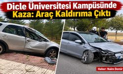 Dicle Üniversitesi Kampüsünde Kaza: Araç Kaldırıma Çıktı