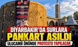 Diyarbakır'da Surlara Pankart Asıldı Ulucamii önünde protesto yapılacak