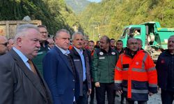 Bakanlar Uraloğlu ve Bak, Çamlıhemşin-Ayder Yaylası yolunda devam eden çalışmaları inceledi