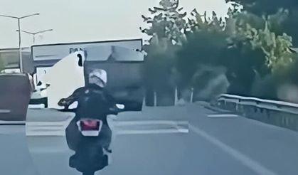 Motosikletiyle tehlikeli gösteriler yapan sürücüye 46 bin ceza!
