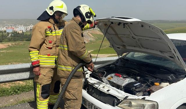 Araçtaki gaz kaçağına itfaiye müdahale etti