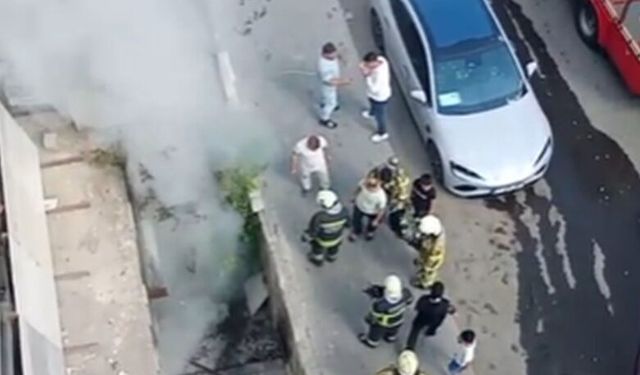 Bağlar Emek caddesinde Mermer Atölyesinde Yangın Paniği