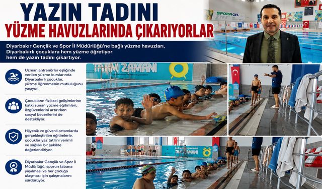 Yazın tadını yüzme havuzlarında çıkarıyorlar