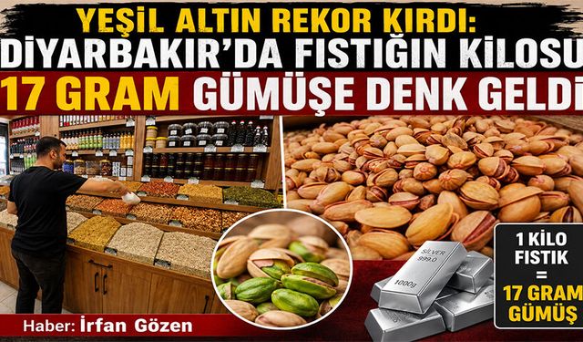 Yeşil Altın Rekor Kırdı: Diyarbakır'da fıstığın kilosu 17 Gram gümüşe denk geldi