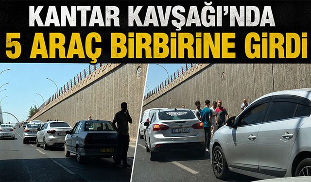 Kantar Kavşağı'nda 5 araç birbirine girdi
