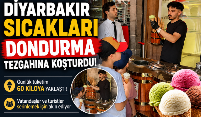 Diyarbakır’da Sıcaklar Rekor Kırdı: Dondurma Tüketimi Günlük 60 Kiloya Yaklaştı