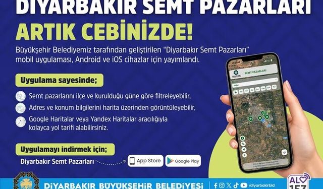 Diyarbakır'da Semt Pazarlarına Ulaşım Artık Mobil Uygulamayla Daha Kolay