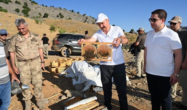 Batman Valisi Canalp, Helkıs Dağı'nda bal hasadına katıldı
