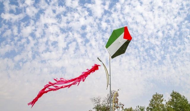 Diyarbakır'da uçurtma ve balonlar Gazzeli çocuklar için gökyüzüne bırakıldı