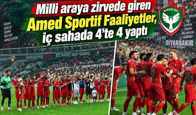 Amedspor’dan İç Sahada Muhteşem Seri: 4 Maçta 4 Galibiyet