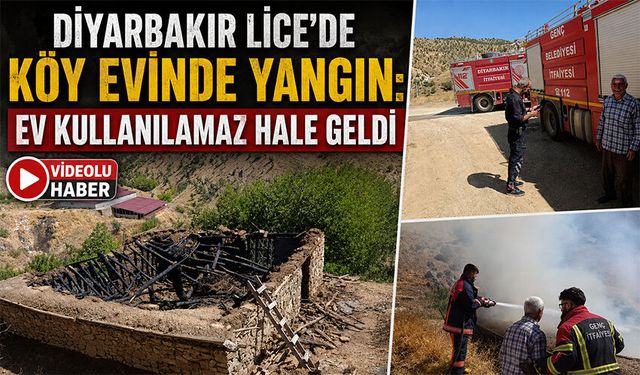 Diyarbakır Lice’de köy evinde yangın: Ev kullanılamaz hale geldi