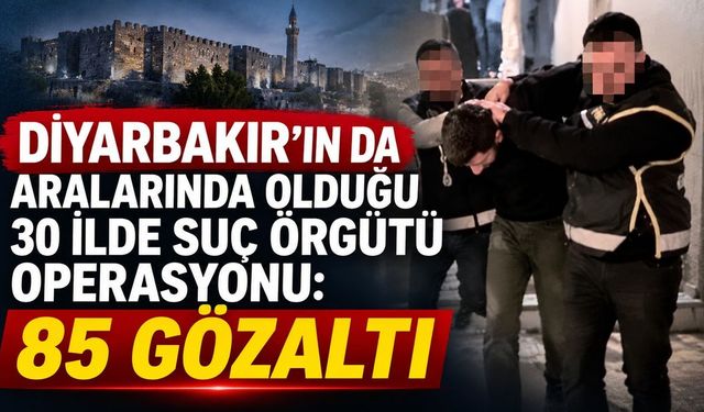 Diyarbakır’ın da Aralarında Olduğu 30 İlde Suç Örgütü Operasyonu: 85 Gözaltı