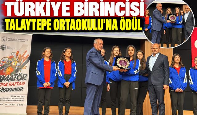 Türkiye Birincisi Talaytepe Ortaokulu’na Ödül