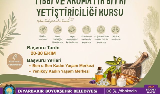 Diyarbakır’da Kadınlara Tıbbi ve Aromatik Bitki Yetiştiriciliği Kursu