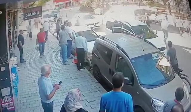 2'si çocuk 3 kişinin darbedilmesi güvenlik kamerasında