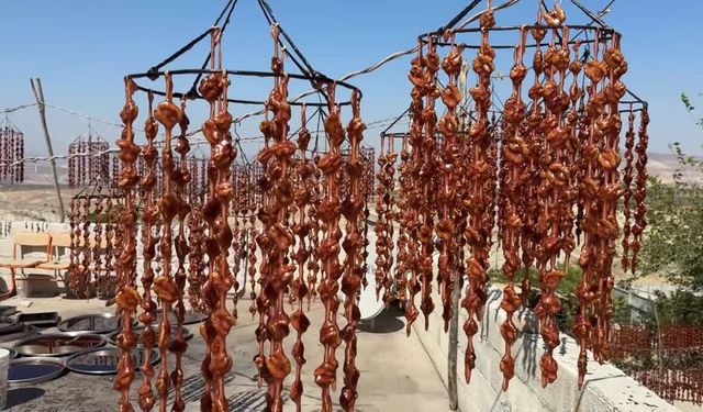 Kilis’te kış lezzeti cevizli sucuk için hummalı mesai