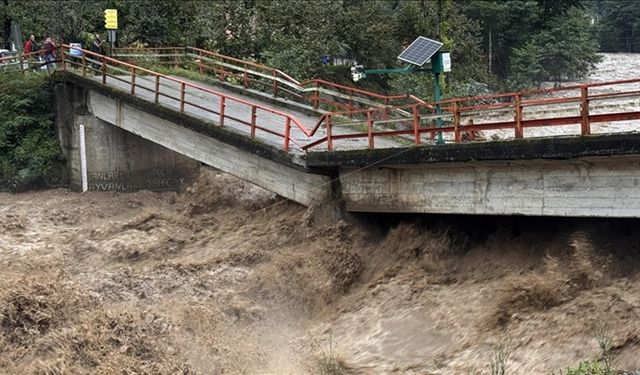 Rize'de sağanak yağış hayatı olumsuz etkiledi
