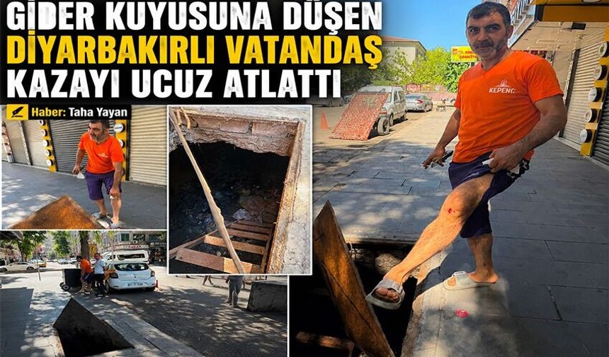Gider Kuyusuna Düşen Diyarbakırlı Vatandaş Kazayı Ucuz Atlattı