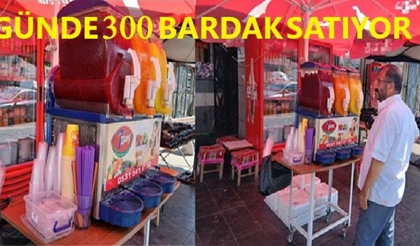 Diyarbakır’da 41 derece sıcaklıkta rekor kırıyor: Günde tam 300 bardak satıyor