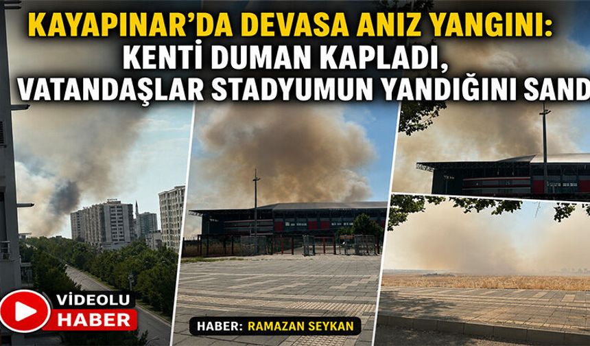 Kayapınar'da Devasa Anız Yangını: Kenti Duman Kapladı