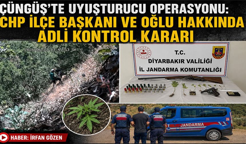 Çüngüş'te Uyuşturucu Operasyonu: CHP İlçe Başkanı ve Oğlu Hakkında Adli Kontrol Kararı