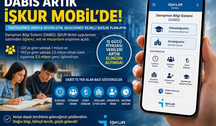 Tercih Yapacak Milyonlarca Öğrenci İçin Yeni Dönem: DABİS Artık İŞKUR Mobil'de