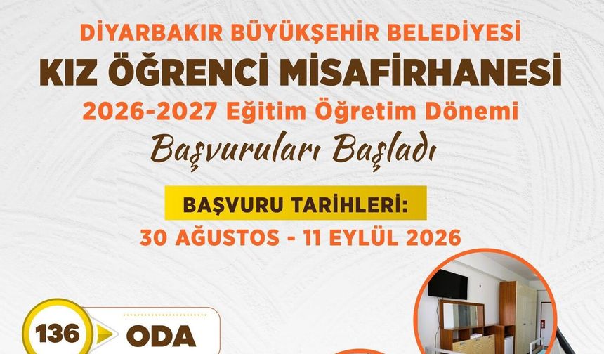 Diyarbakır'da kız öğrenciler için Misafirhane başvuruları başladı