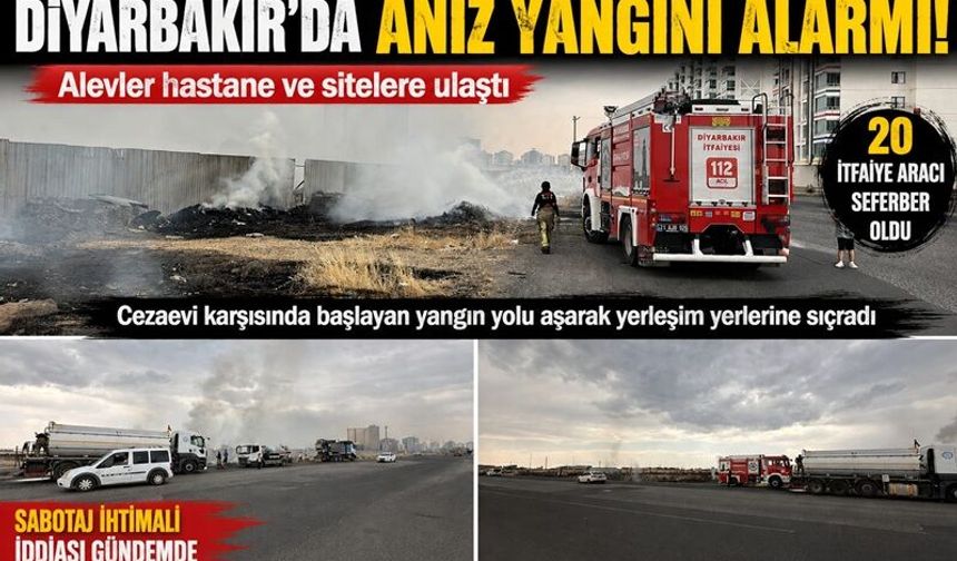 Diyarbakır’da Cezaevi Karşısında Anız Yangını: Alevler Hastane ve Sitelere Yaklaştı