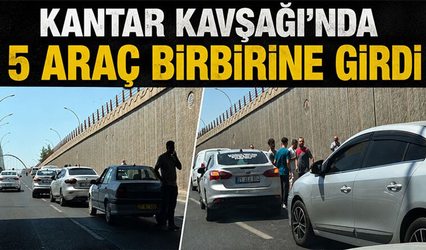 Kantar Kavşağı'nda 5 araç birbirine girdi