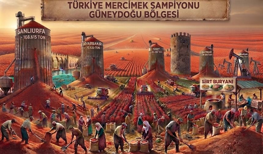 Kırmızı mercimekte üretimin beş büyük merkezi Güneydoğu’dan