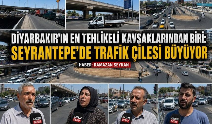 Diyarbakır'da Her Gün Aynı Çile! Seyrantepe Kavşağı Trafiği Sürücüleri İsyan Ettirdi