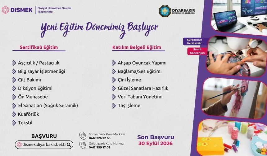 DİSMEK’te Yeni Dönem: 14 Branşta Ücretsiz Eğitim Fırsatı