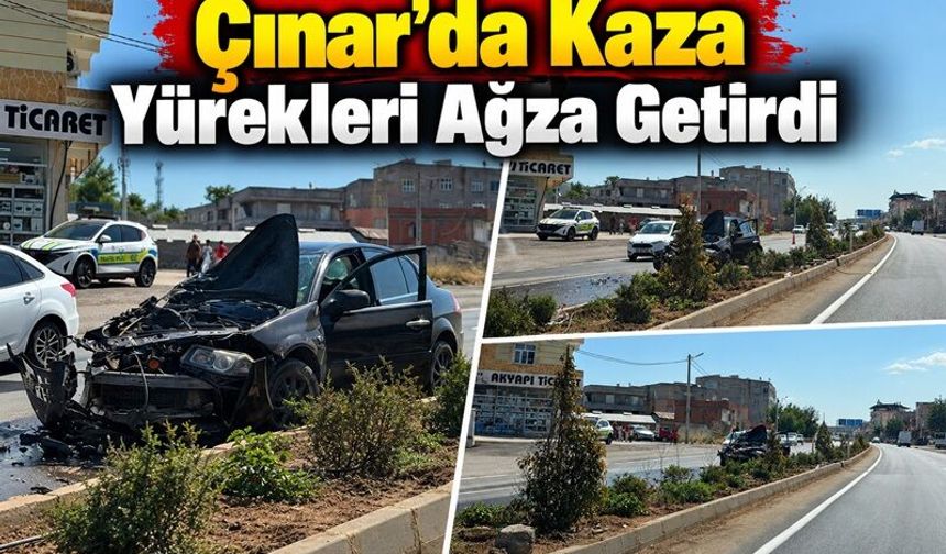 Çınar'da Kaza Yürekleri Ağza Getirdi