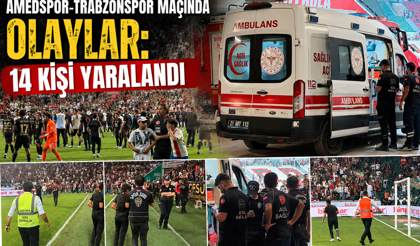 Amedspor-Trabzonspor maçında olaylar: 14 kişi yaralandı